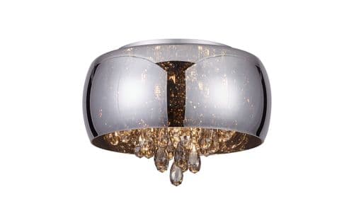 Oero 9 Light Flush Smoked Shade & Smoked Crystal