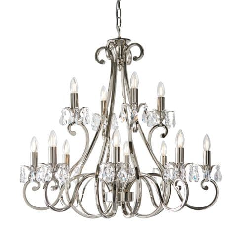 Oksana nickel 12 light pendant multi arm