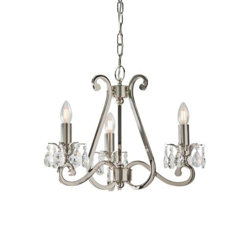Oksana nickel 3 light pendant multi arm