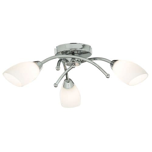Opera 3Lt Chrome Flush With Opal Glass TFB8183-3CC