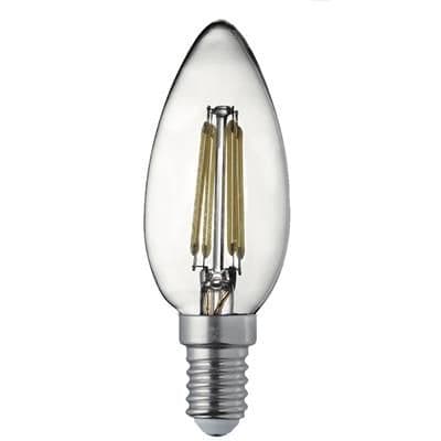 Pack 10 Dimmable E14 Led Filament Candle Lamp 6W 540 Lumen Warm White