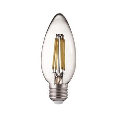 Pack 10 E27 Led Filament Candle Lamp - 6W, 540Lm, Warm White