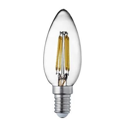 Pack 10 Led Lamps - Dimmable E14 Led Filament Candle - 4.5W, 400Lm, Warm White 2700K