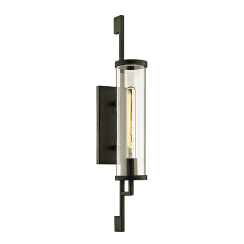Large Outside Wall Light Black Iron with Glass HDVLB6463-CE