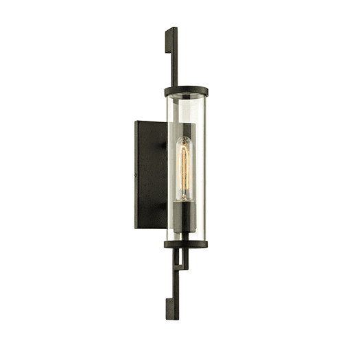 Small Outside Wall Light Black Iron with Glass HDVLB6461-CE