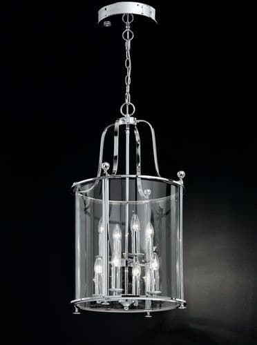 Pasillo 8 Light Lantern in Chrome with Rounded Glass GSBLA7000/8