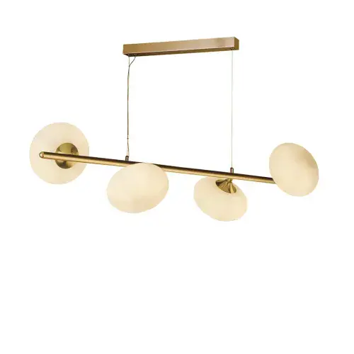 Pebble 4Lt Bar Pendant - Gold Metal & Opal TFB94041-4GO