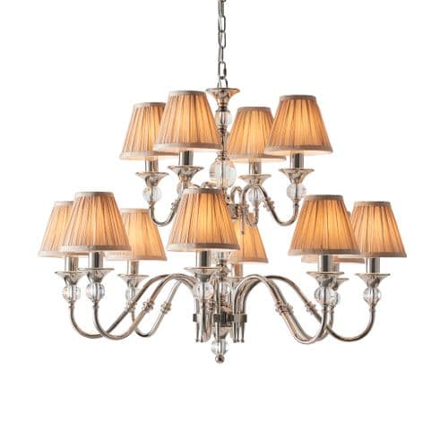 Polina nickel 12-light pendant Finished in a polished nickel plate