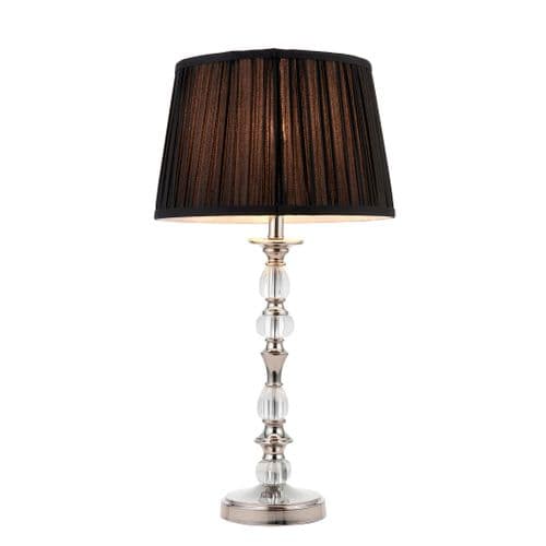 Polina nickel table light with crystal glass detailing