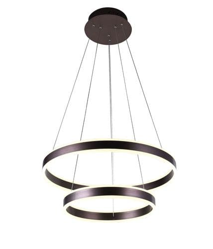 Prbital 80w LED Twin Pendant in Brushed Mocha, Brushed Mocha with Remote Control