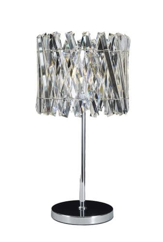 Ruartz 3 Light Chrome Table Light with Clear Crystals