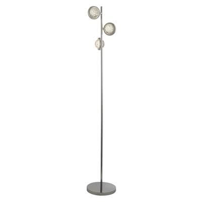 Quartz 3lt Floor Lamp - Chrome & Bubble Glass