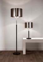 Rachel Floor Lamp - Black Metal, Satin Silver & Chrome Shade