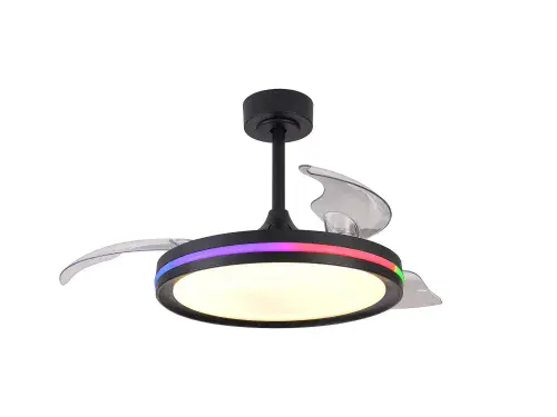 Rafaga LED Dimmable White/RGB Ceiling Light  Remote Control Black