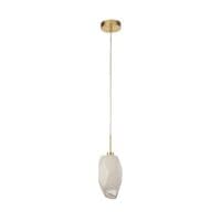 Rocky 1Lt Pendant, Satin Brass Metal  & Glass