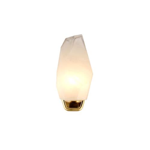 Rocky 1Lt Wall Light, Satin Brass Metal  & Glass