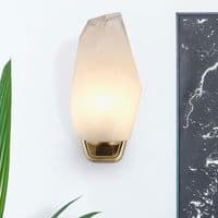 Rocky 1Lt Wall Light, Satin Brass Metal  & Glass