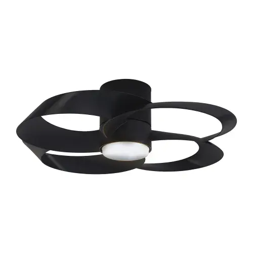 Rose LED Dimmable Ceiling Light DC Reversible Fan, Remote Control Black