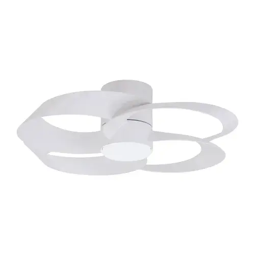 Rose LED Dimmable Ceiling Light DC Reversible Fan, Remote Control White