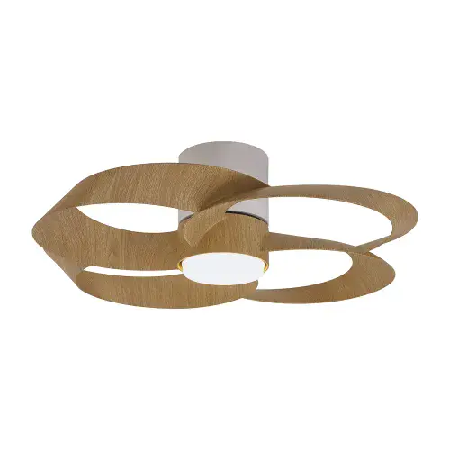 Rose LED Dimmable Ceiling Light DC Reversible Fan, Remote Control Wood