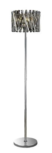 Ruartz 3 Light Chrome Floor Light with Smoked Crystals