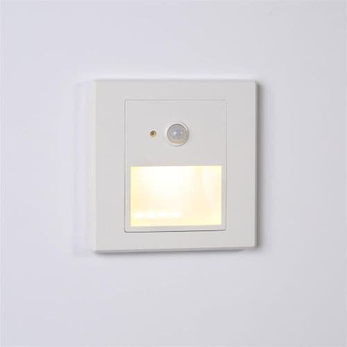 Runway Steplight, 1.5W 3000K, Sensor, Recessed, White