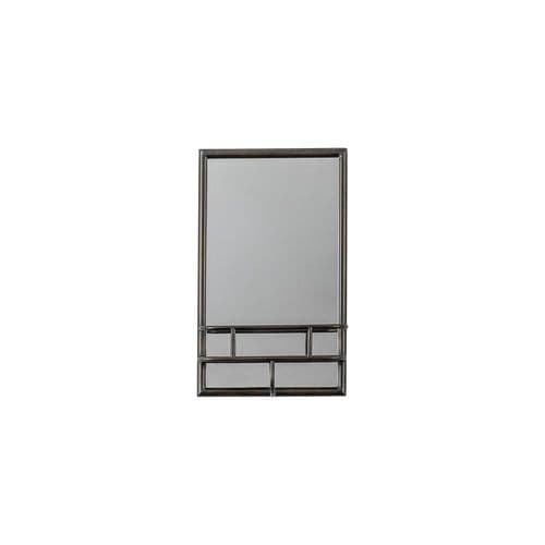 Rustic bronze rectangle mirror with shelf FOE109711