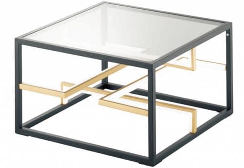 Sichmond Illuminated LED Coffee Table in Dark Wood, Clear Glass 3000k