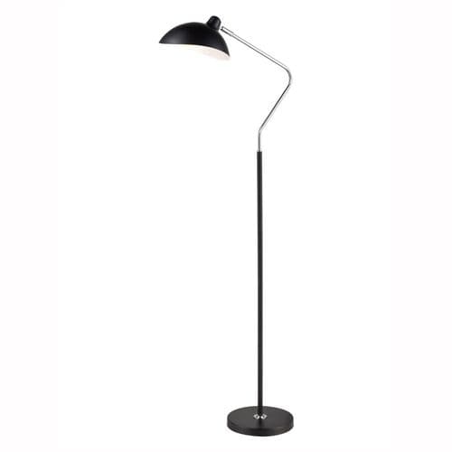 1 Light Adjustable Head Matt Black And Chrome Floor Lamp GSBSL244