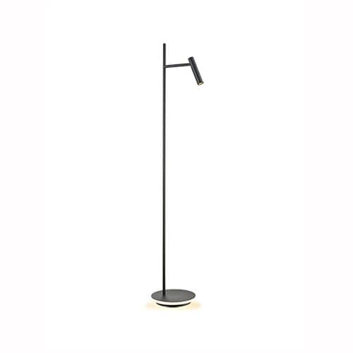2 Light Black LED Floor Lamp With Reading Light And Illuminated Base GSBSL247