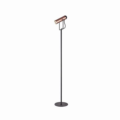 1 Light Matt Black Modern Floor Reading Lamp With A Copper Adjustable Head GSBSL252