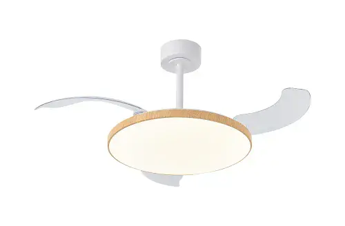 Slim Fan LED Dimmable Ceiling Light Remote Control Wood