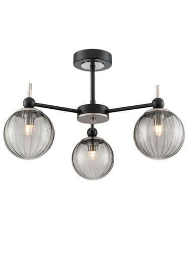 Solar 3lt Fitting Matt Black And Satin Nickel GSBFL2479-3