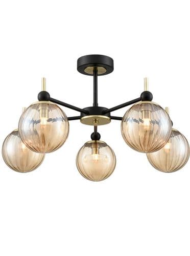 Solar 5lt Fitting Matt Black And Satin Brass GSBFL2480-5