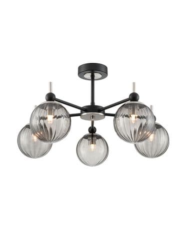 Solar 5lt Fitting Matt Black And Satin Nickel GSBFL2479-5