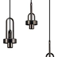 SPECIAL ITEM Barcelona 2m 3 Light Round With Smoke Fade Glass,3 x E27,Black Chrome/Smoked/Matt Black