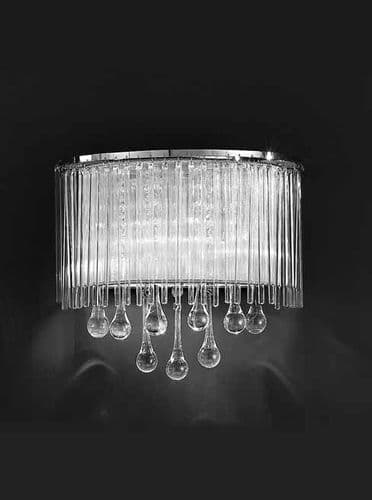 Spirit 2 Light Wall Fitting with Crystal Drops GSBFL2161/2