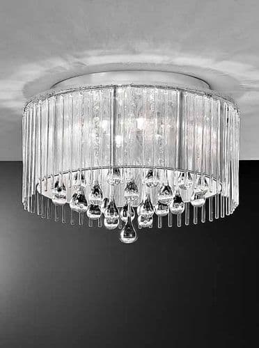 Spirit 6 Light Flush Fitting with Crystal Drops GSBFL2160/6