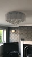 Spirit 8 Light Flush Fitting with Crystal Drops GSBFL2160/8