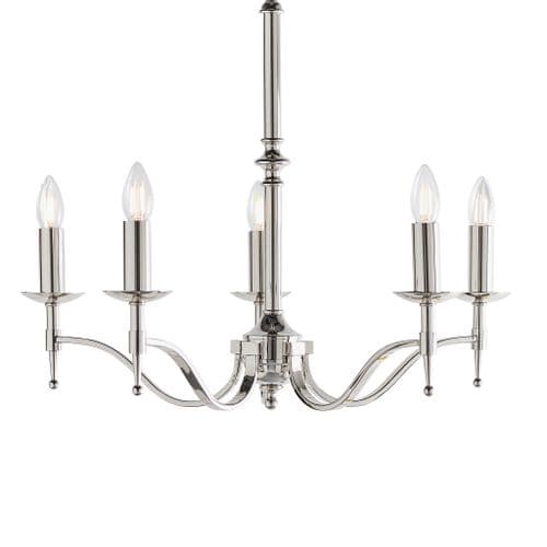Stanford nickel 5-light pendant chandelier fitting Finished in polished nickel