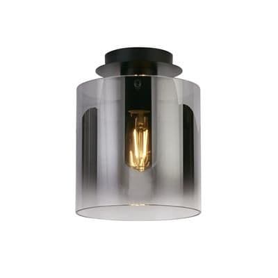 Sweden 1 Light Flush - Matt Black & Smoked Glass TFB88911-1BK