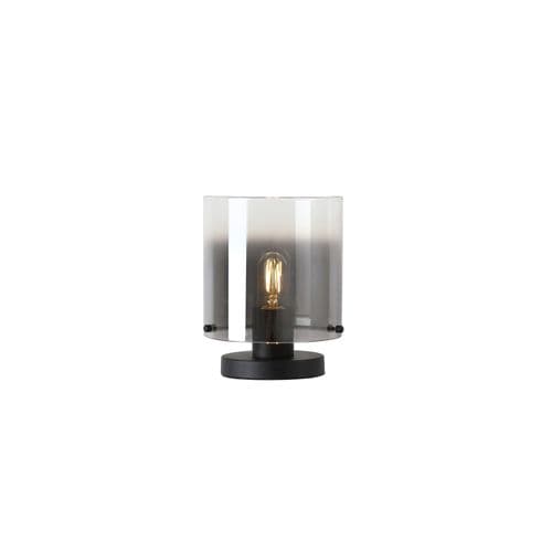 Sweden 1Lt Table Lamp, Matt Black Metal with Smoked Ombre Gl