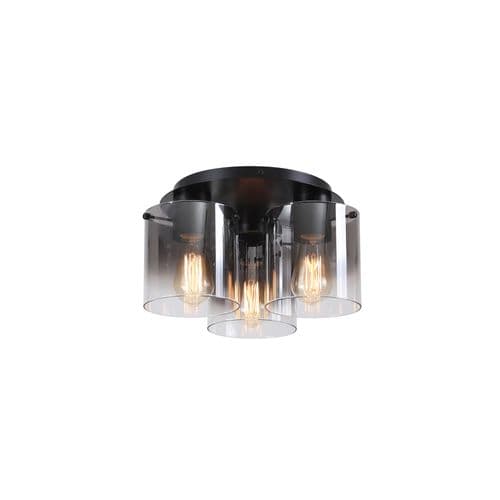 Sweden 3LT Flush - Matt Black & Smoked Glass