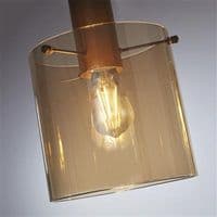 Sweden 4 Light Bar Pendant  Mocha Metal & Amber Glass