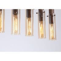 Sweden II 8Lt Bar Pendant - Mocha Metal & Amber Glass