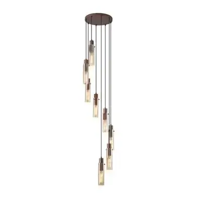 Sweden II 8Lt Multi Drop - Mocha Metal & Amber Glass TFB88920-8MO