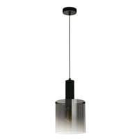 Sweden Pendant Matt Black Metal & Smoked Ombre Glass