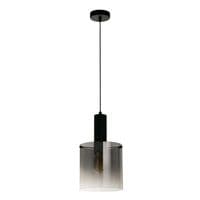 Sweden Pendant - Matt Black Metal & Smoked Ombre Glass