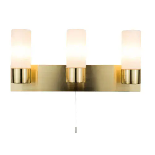 Talia IP44 3 Light Satin Brass Wall Light TAL03SBWL