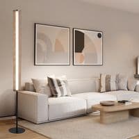 Thread LED Floor Lamp, Gold Mesh and Matt Black Metal